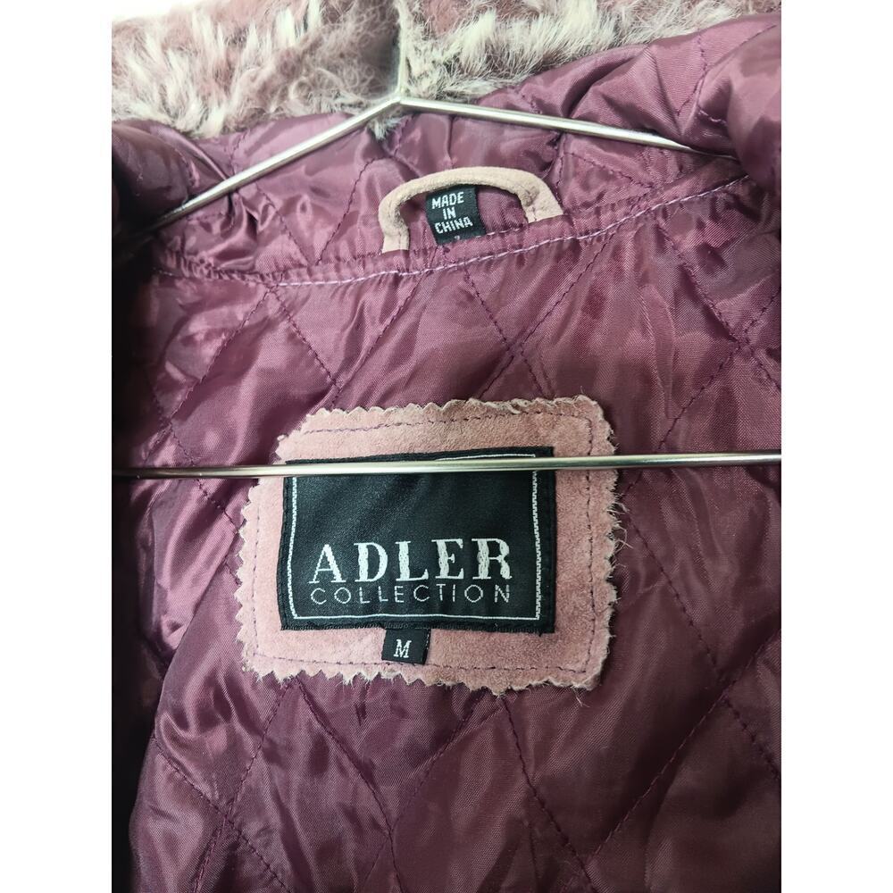 New with Tags Adler Collection 100% Leather Faux Fur Hood Coat SZ M - Picture 5 of 16